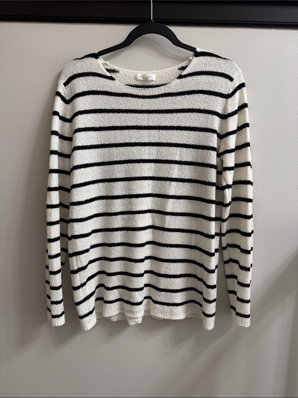 Striped Crewneck Sweater in Black & White